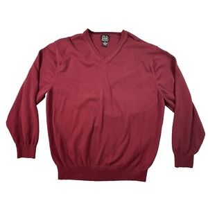 Jos A Banks Signature Collection Men's 2XL Burgundy V-Neck Pima Cot SEE DESC